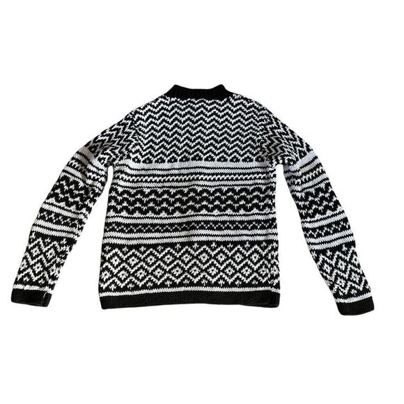Vintage Cotton Fair Isle Zip Up Cardigan Sweater - Picture 2 of 7